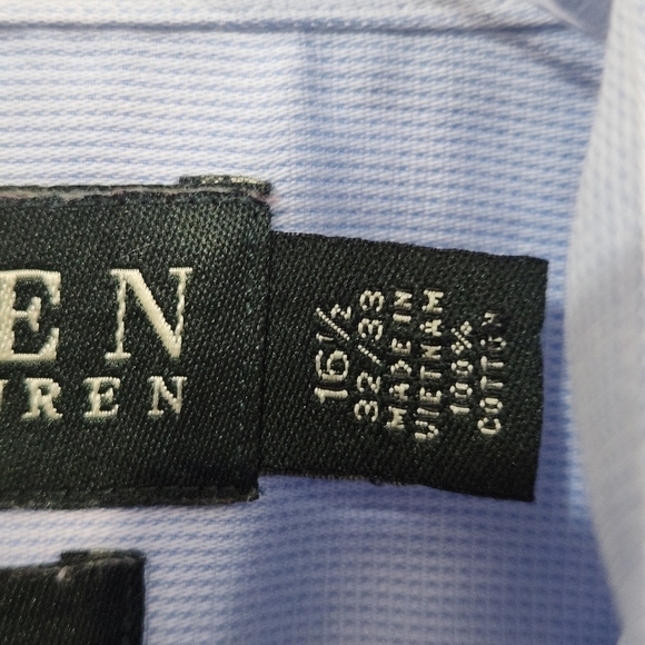 Lauren Ralph Lauren BLACK LABEL Button Down Non Iron Slim Fit 16.5 32/33 - Picture 4 of 5